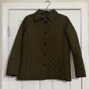 Jones New York Quilted Puffer Jacket in Olive